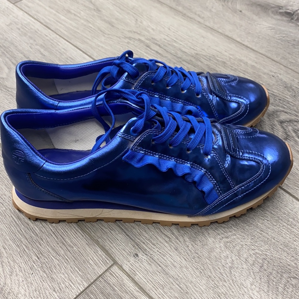 Tory Burch Metallic Blue Sneakers - Picture 3 of 6